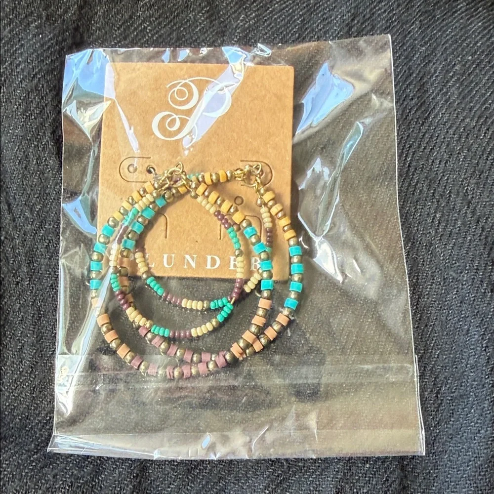 ‼️NWT Plunder Multicolor Beaded Hoop Earrings